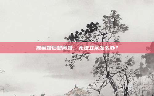 被骗婚后想离婚，无法立案怎么办？