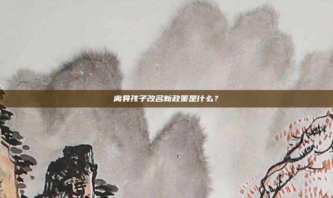 离异孩子改名新政策是什么？