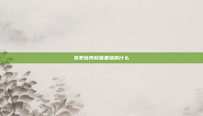 变更抚养权需要提供什么