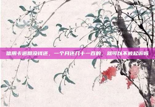 信用卡逾期没钱还,一个月还几十一百的,就可以不被起诉吗