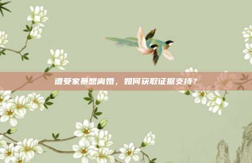 遭受家暴想离婚,如何获取证据支持?