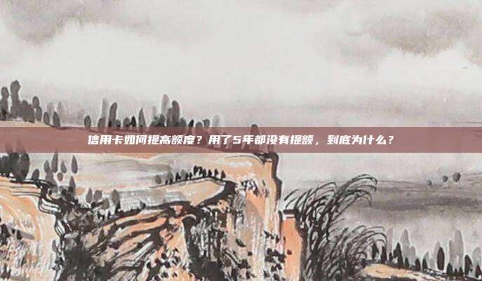 信用卡如何提高额度？用了5年都没有提额，到底为什么？