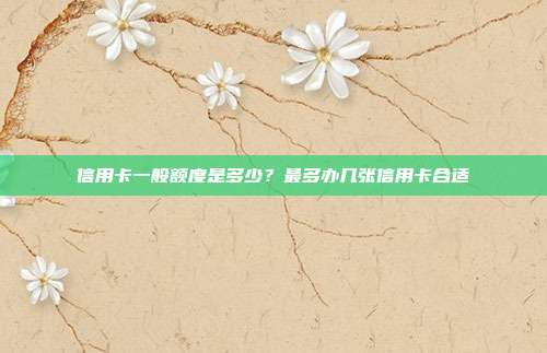 信用卡一般额度是多少？最多办几张信用卡合适