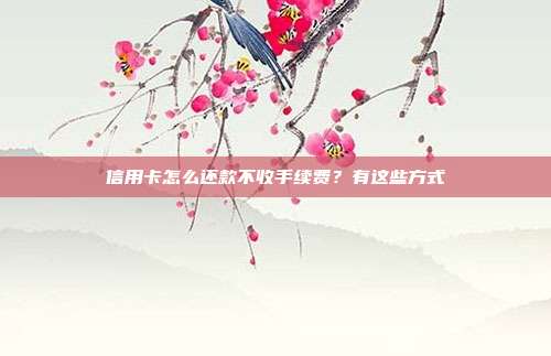 信用卡怎么还款不收手续费?有这些方式