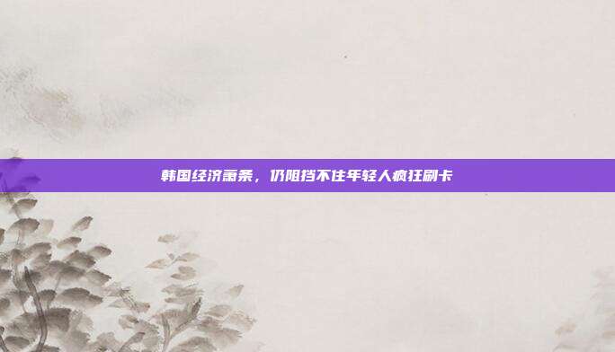 韩国经济萧条，仍阻挡不住年轻人疯狂刷卡
