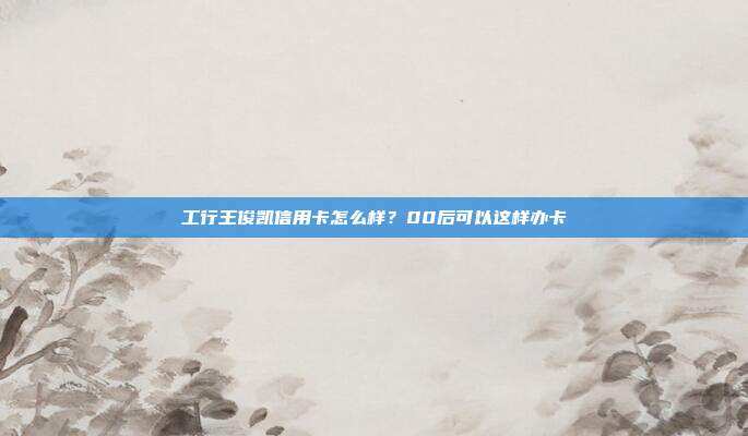 工行王俊凯信用卡怎么样？00后可以这样办卡