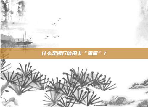 什么是银行信用卡“黑屋”？