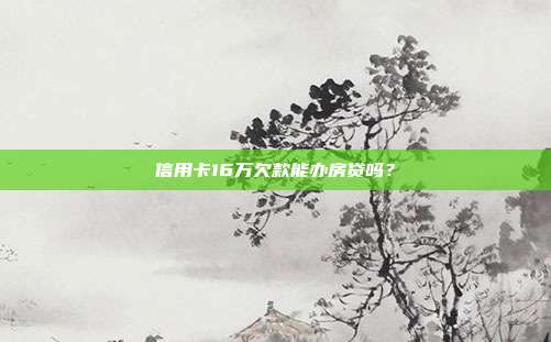 信用卡16万欠款能办房贷吗？