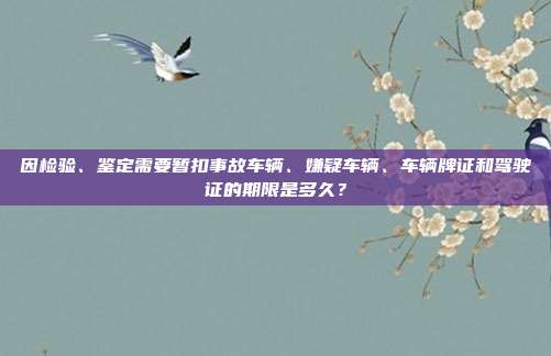 因检验、鉴定需要暂扣事故车辆、嫌疑车辆、车辆牌证和驾驶证的期限是多久？