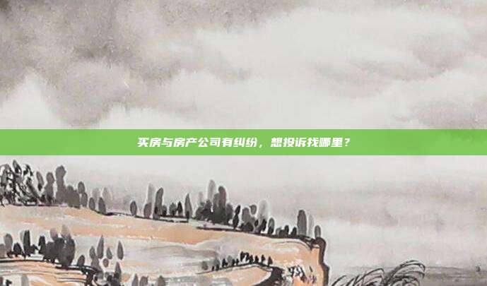 买房与房产公司有纠纷，想投诉找哪里？
