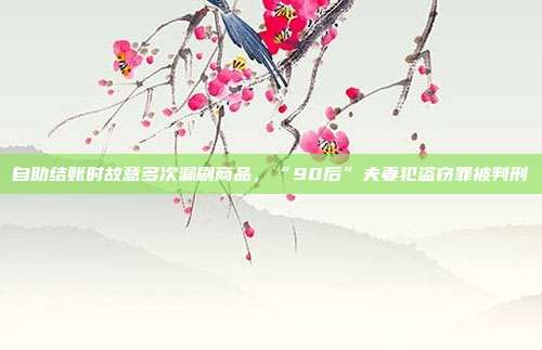 自助结账时故意多次漏刷商品，“90后”夫妻犯盗窃罪被判刑