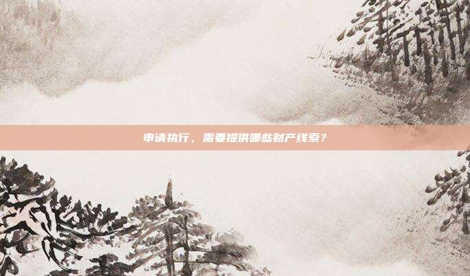 申请执行,需要提供哪些财产线索?